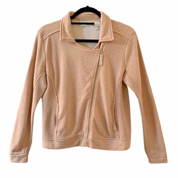 Orvis Jackets & Blazers - Orvis Womens Tan Asymmetrical Zip Jacket Small Cotton Blend
